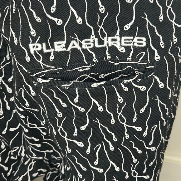 PLEASURES Dynasty Chino Sperm Print Pants Size 40” Nwot - Picture 9 of 10